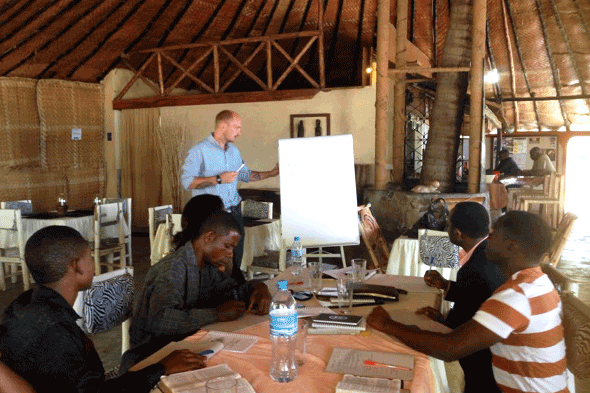 Eric Soard teaching a writing workshop